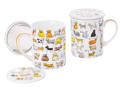 Dodo cicás fémszűrős porcelán bögre díszdobozban - Image 6