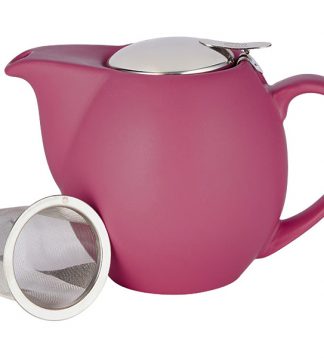 Saara berry red matt teáskanna fém szűrővel 0,9l