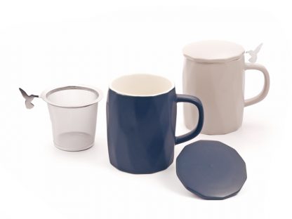 Lilia fémszűrős porcelán bögre Grey - Image 3