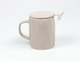 Lilia fémszűrős porcelán bögre Grey