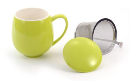 Saara lime shiny fémszűrős porcelán bögre - Image 2