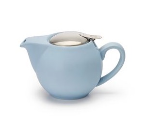Saara light blue matt teáskanna fém szűrővel 0,5l