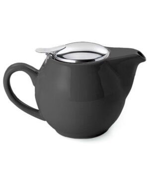 Saara black shiny teáskanna fém szűrővel 0,5l