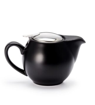 Saara black matt teáskanna fém szűrővel 0,5l